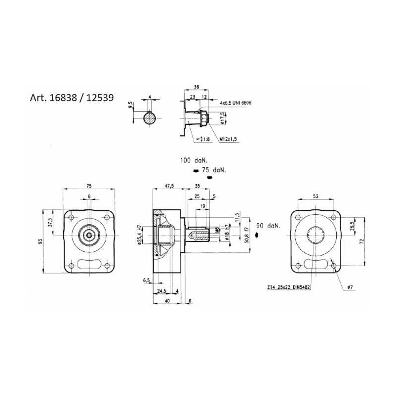 SUPPORTO TIROCINGHIA PER POMPA GRUPPO 1