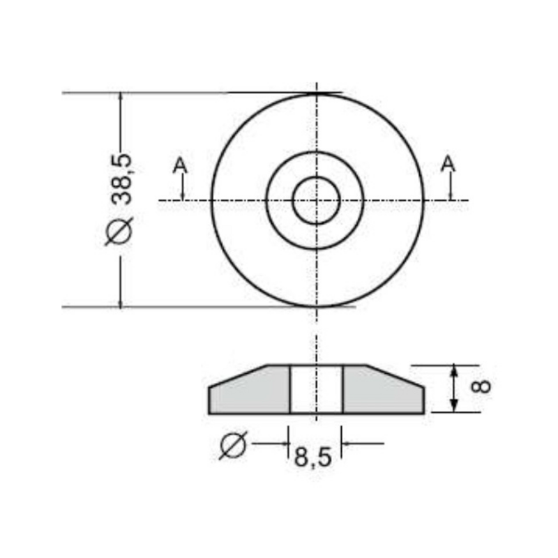 BORCHIA PER CABINE FORO PASSANTE