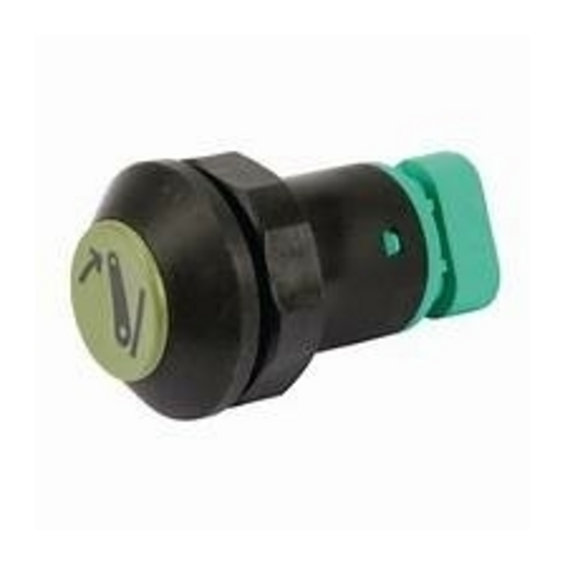 Interruttore a pulsante PNEUTRON verde chiaro, simbolo sollevatore abbassato