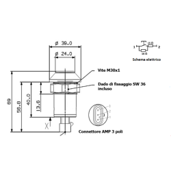 Interruttore a pulsante PNEUTRON giallo, simbolo presa di forza PTO