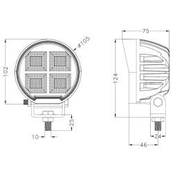 Faro lavoro LED 10-30V DC, 100W, 8000 LM. Fascio di luce ampio, 100 LED
