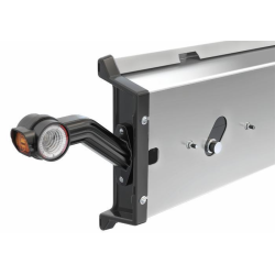 Paraurto fisso  in alluminio 1800 mm con fanali posteriori, luci di ingombro e luce targa 12-24V a LED.