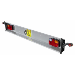 Paraurto fisso  in alluminio 1800 mm con fanali posteriori, luci di ingombro e luce targa 12-24V a LED.