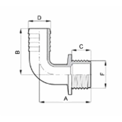 RACC PORTAG CURVO FILETTO M