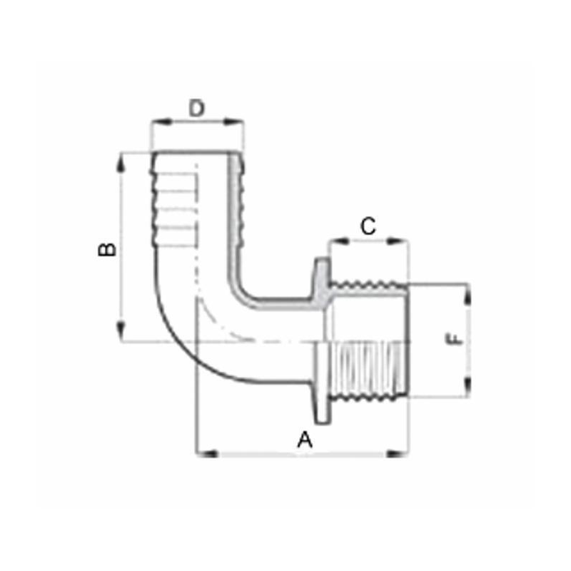 RACC PORTAG CURVO FILETTO M