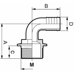 RACC PORTAG CURVO FILETTO M