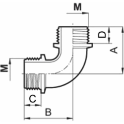 RACC CURVO 90° MASCHIO/MASCHIO