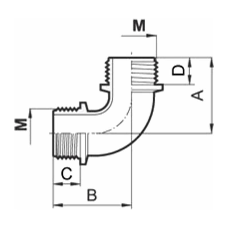 RACC CURVO 90° MASCHIO/MASCHIO