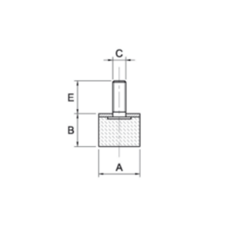 PIEDE MASCHIO 16X10 M5X12