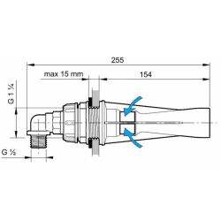 AGITATORE IDRAULICO ISPEZIONABILE, RACCORDO CURVO 90°