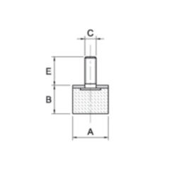 PIEDE MASCHIO 60x40 M12x37