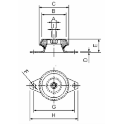 SUPPORTO ANTIVIBRANTE Ø 120 CON DADO M16