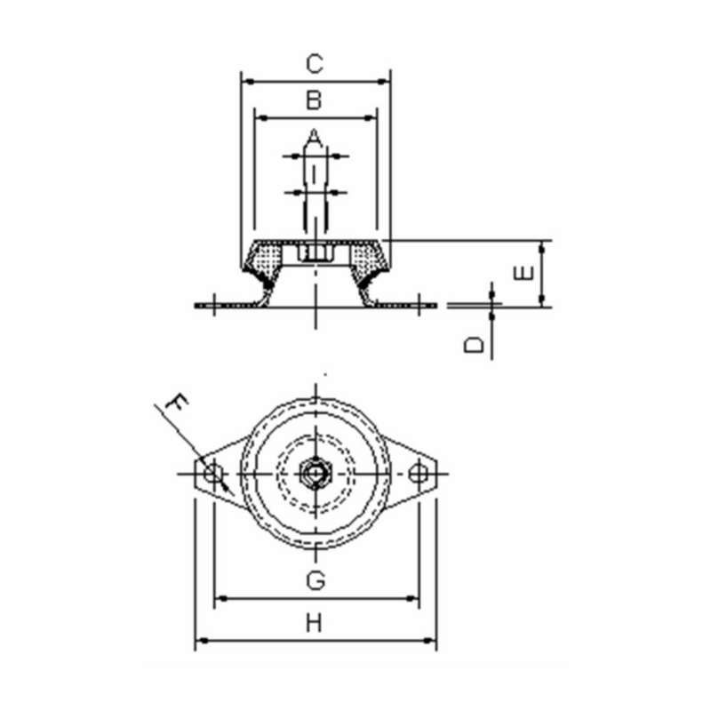 SUPPORTO ANTIVIBRANTE Ø 120 CON DADO M16