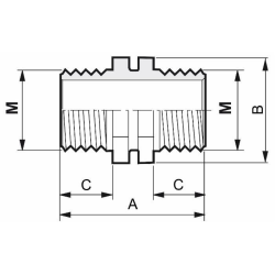 Nipplo simmetrico passaparete