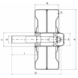 RUOTA IN LAMIERA COMPLETA CON ALBERO