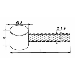 CAVO Ø 1,9MM CON BARILOTTO 8X8MM