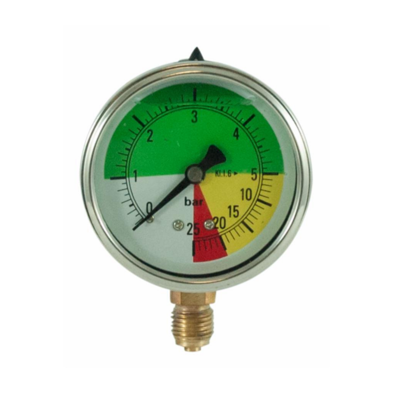 MANOMETRO ISOMETRICO IN INOX Ø 63MM, SCALA 0-20/60 BAR, ATTACCO RADIALE G 1/4"