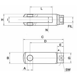 FORCELLA GAMBO ROTANTE 6X12 DX