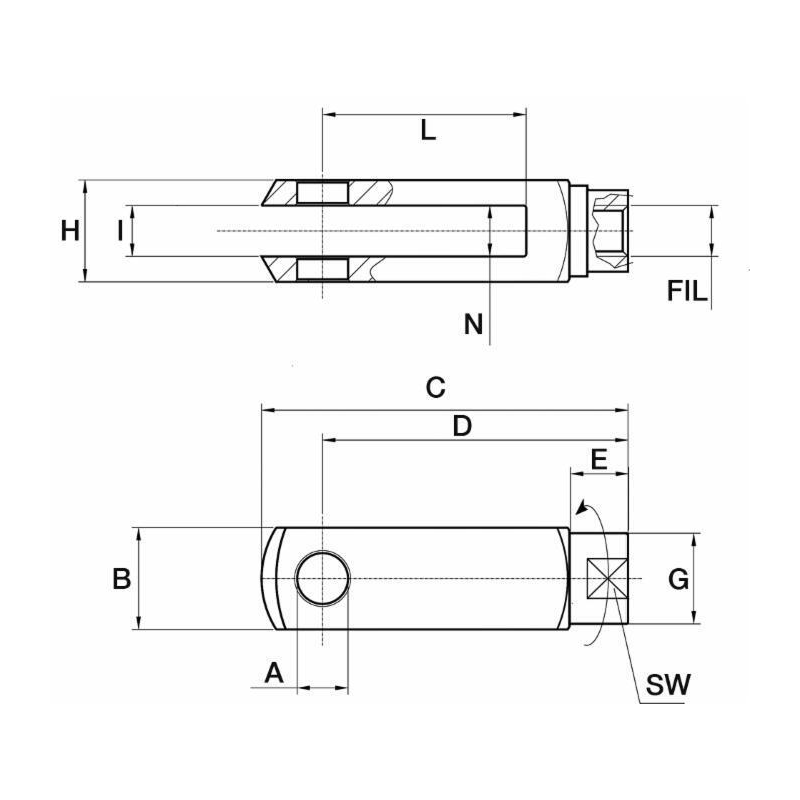 FORCELLA GAMBO ROTANTE 10X20 DX
