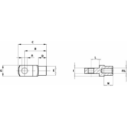 ATTACCO PER FORCELLE M10 DX