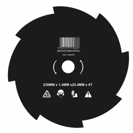 DISCO 8 DENTI ACCIAIO Ø230-1.4