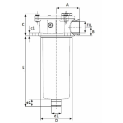 FILTRO SEMI IMMERSO DA 1/2" FILTRAZIONE 60µ LUNGHEZZA 82mm