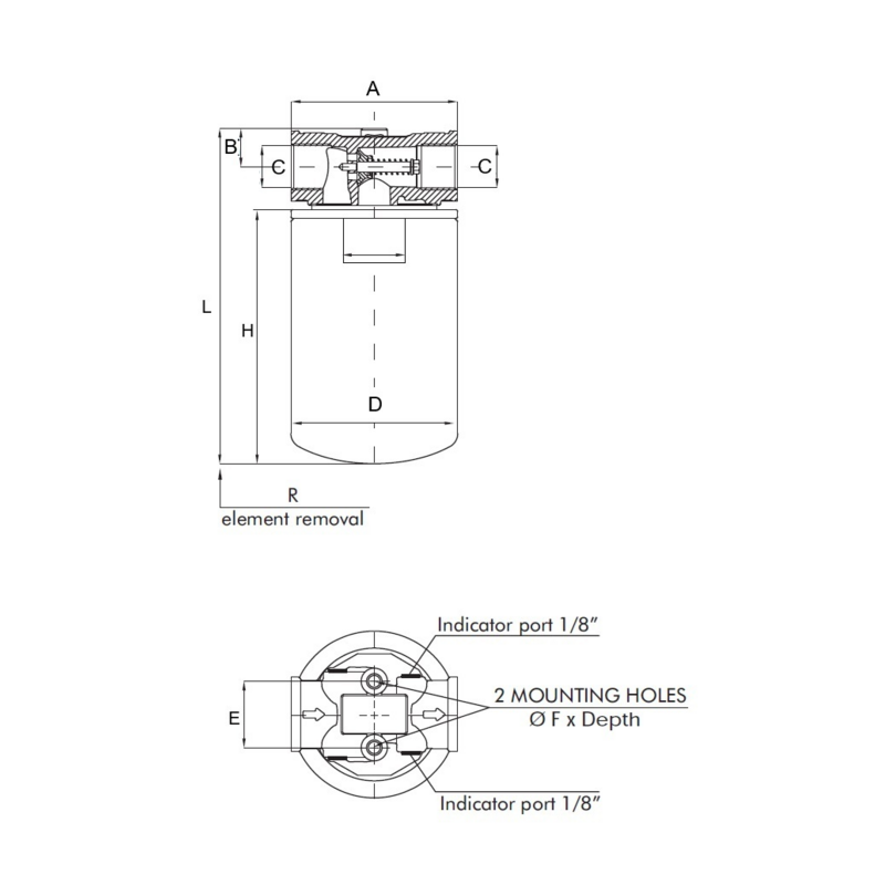 FILTRO SPIN-ON SUL RITORNO DA 3/4" 60µ