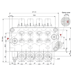 DISTRIBUTORE WALVOIL MODELLO SD5 A 4 LEVE 1ª, 2ª, 3ª DOPPIO EFFETTO 4ª DOPPIO EFFETTO FLOTTANTE 40 LITRI