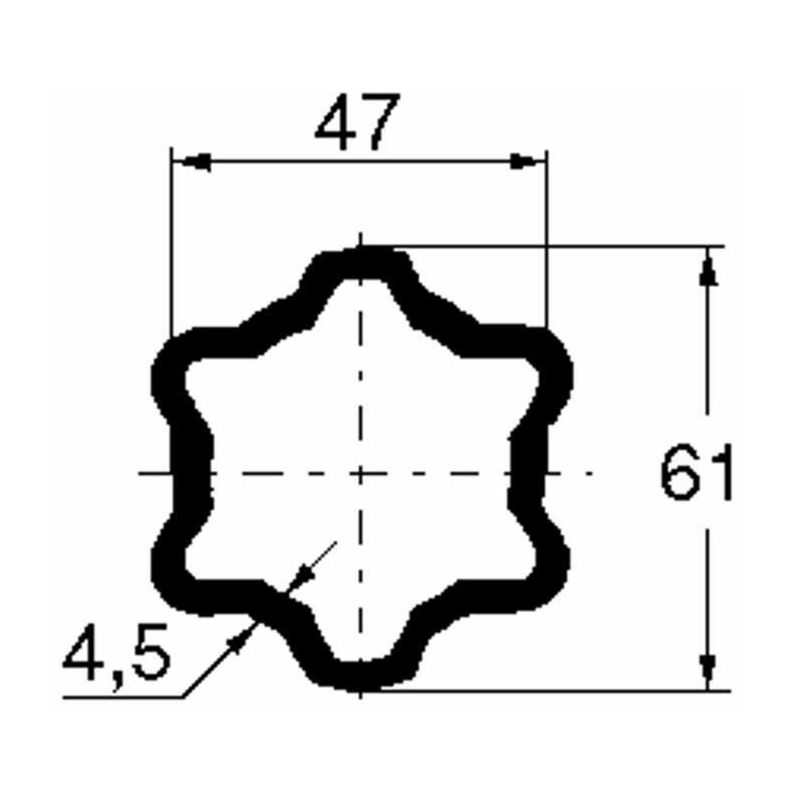 TUBO CARDANICO ESTERNO A STELLA TIPO S5 LUNGHEZZA 3MT