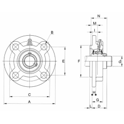 SUPPORTO A FLANGIA TONDA Ø30 UCFC 206