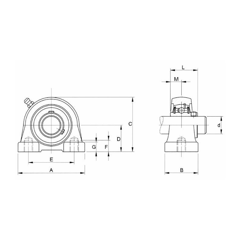 SUPPORTO RITTO SENZA PIEDE Ø20 UCPA204