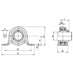 SUPPORTO RITTO LAMIERA Ø25 SBPP205