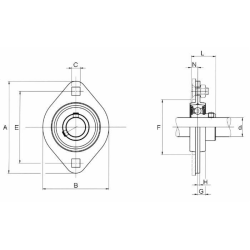 SUPPORTO A FLANGIA IN LAMIERA Ø20 SBPFL 204