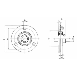 SUPPORTO A FLANGIA TONDA Ø30 SBPF206