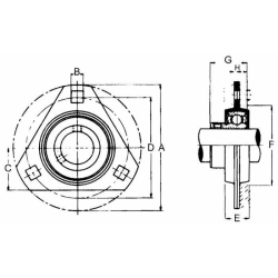 SUPPORTO A FLANGIA TRIANGOLARE Ø35 SBPFT207