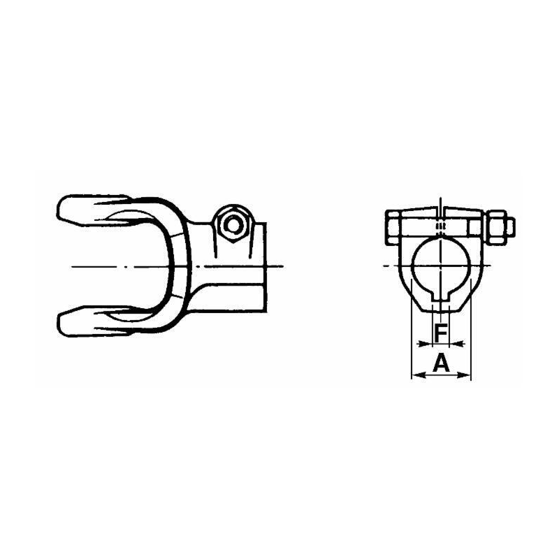 FORCELLA CATEGORIA 4 Ø 30 CHIAVETTA 8 CON BULLONE NON INTERFERENTE, 27x74.6