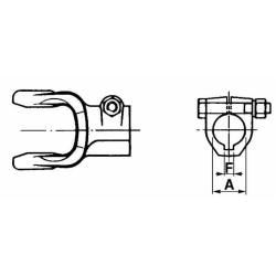 FORCELLA CATEGORIA 5 Ø 35 CHIAVETTA 10 CON BULLONE NON INTERFERENTE, 30.2x80