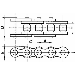 CATENA SEMPLICE UNI 1/2"X5/16"