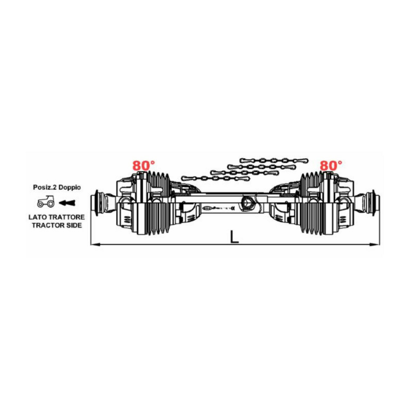 ALBERO CARDANICO OMOCINETICO DOPPIO 6x1400