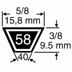 CINGHIA UNIVERSALE 5/8"X52"