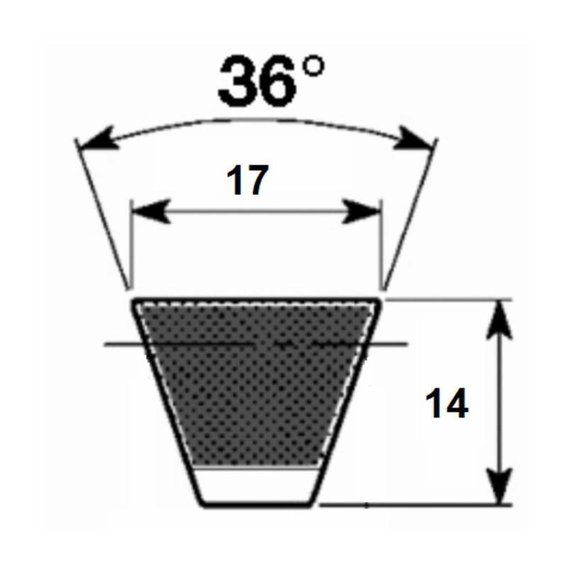 CINGHIA TRAPEZOIDALE BX47
