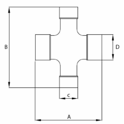 CROCIERA PER CARDANI OMOCINETICI CATEGORIA 8, 32X106-36X89