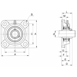 SUPPORTO A FLANGIA UCF 205 SMART