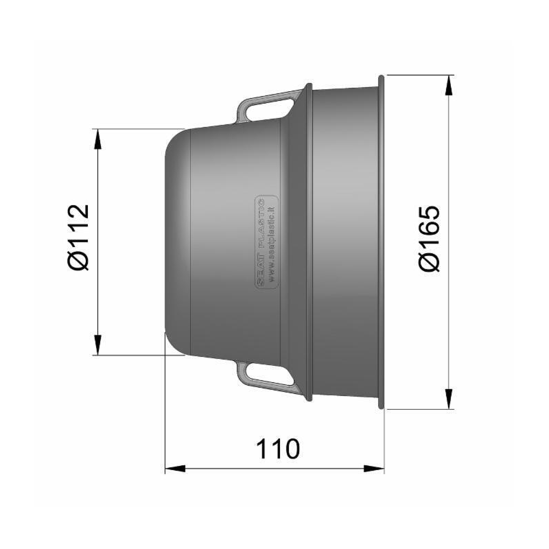 CONTROCUFFIA PLASTICA ø165 LUNGHEZZA 110 MM