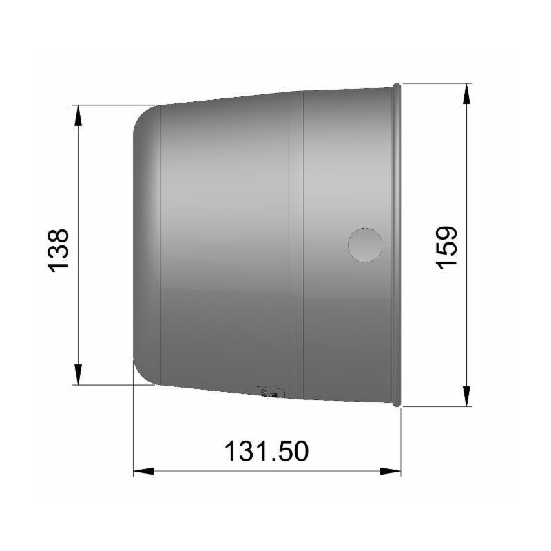 CONTROCUFFIA PLASTICA ø158 LUNGHEZZA 130 MM