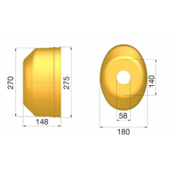 CONTROCUFFIA Ø 275 LUNGHEZZA 148 MM