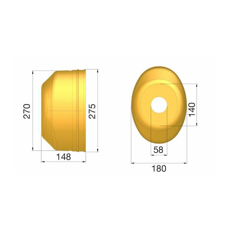 CONTROCUFFIA Ø 275 LUNGHEZZA 148 MM