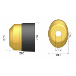 CONTROCUFFIA  Ø 285 LUNGHEZZA 260 MM