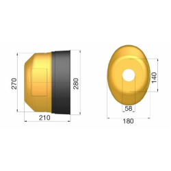 CONTROCUFFIA CON 1 SPORTELLO LUNGHEZZA 260 MM