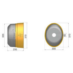 CONTROCUFFIA OVALE GROSSA CON FASCIA E APERTURA